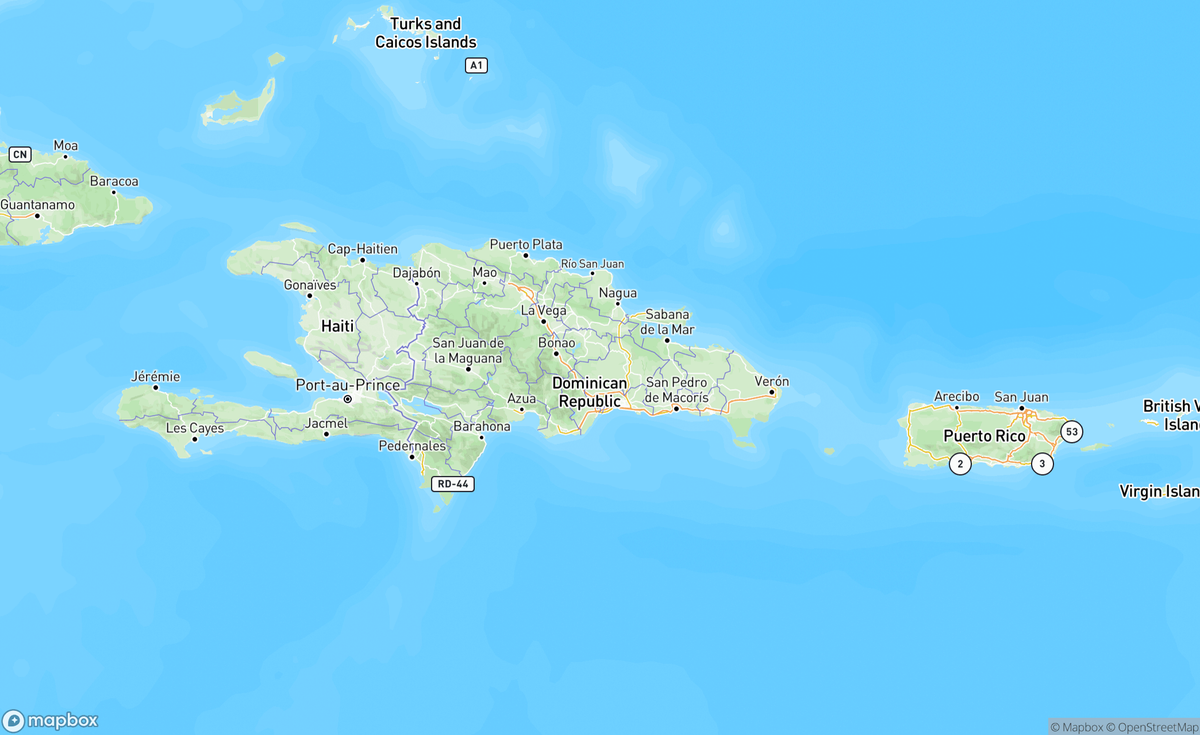 Map of Dominican Republic, Caribbean, DOM