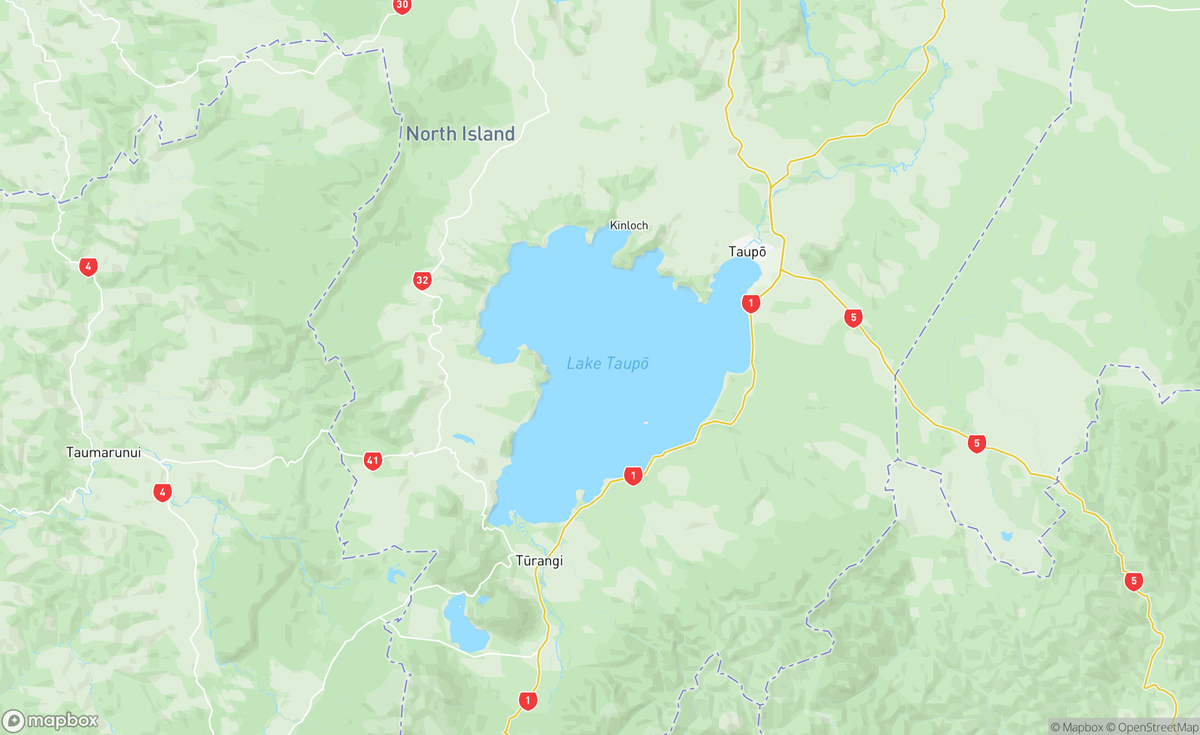 Map of Lake Taupō, NZ