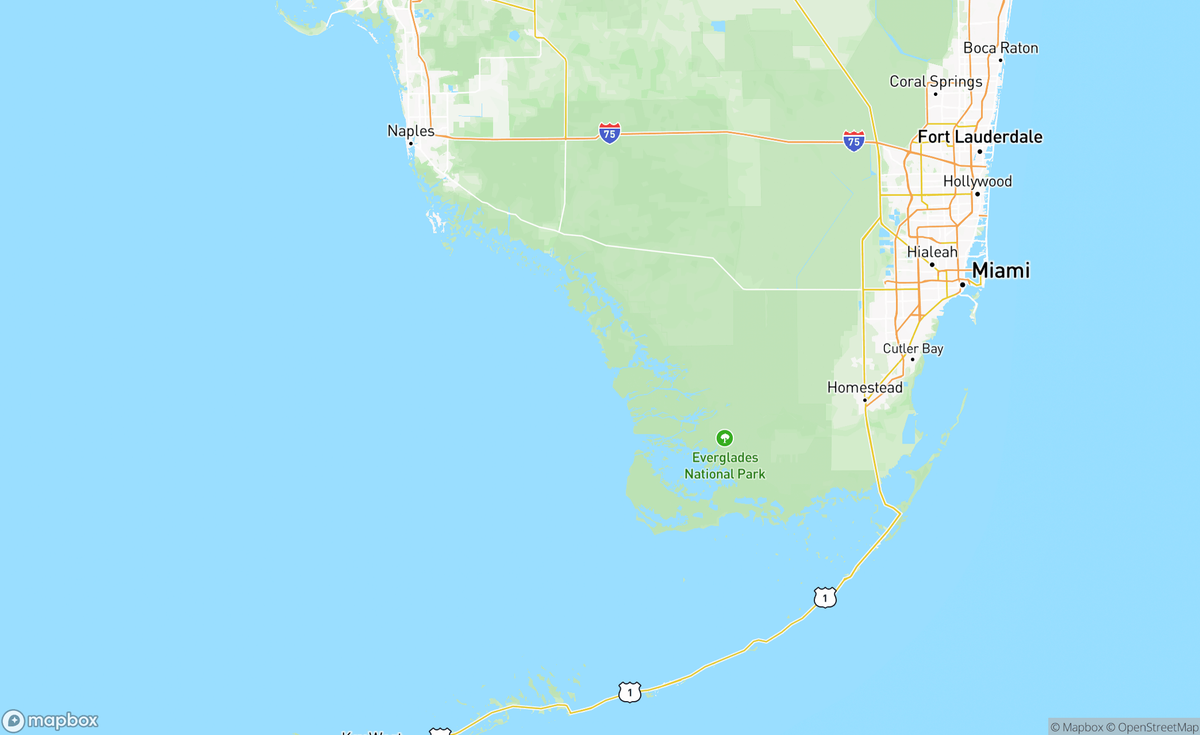 Map of Everglades, FL, USA