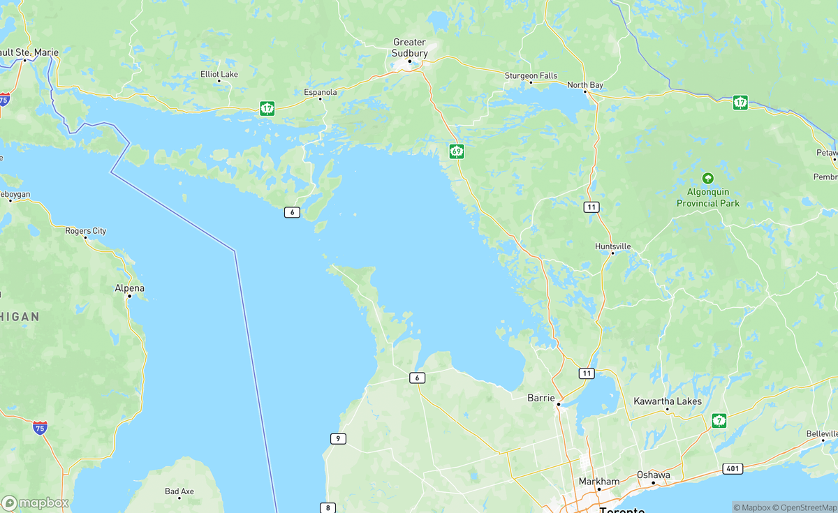 Map of Georgian Bay, ON, CAN