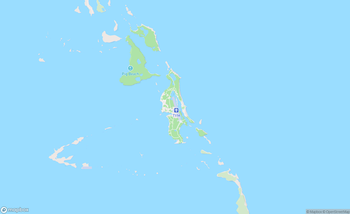 Map of Exuma, Bahamas, BHS