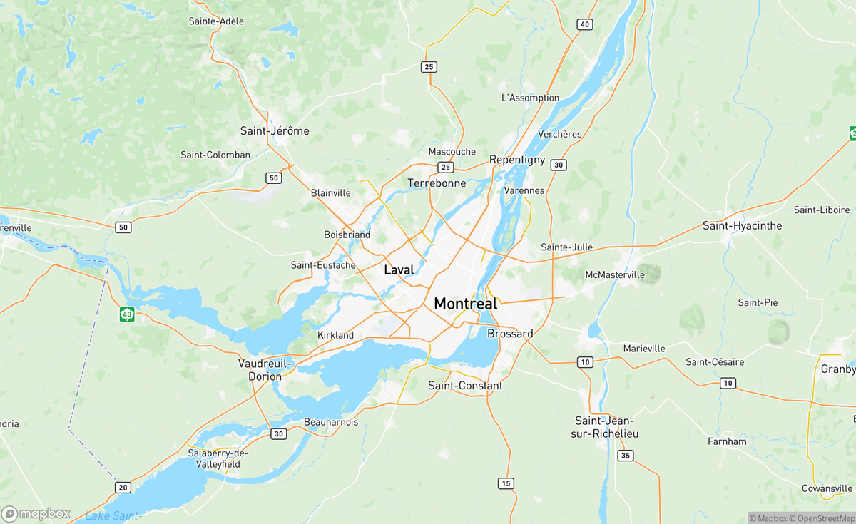 Map of Montréal, QC, CAN