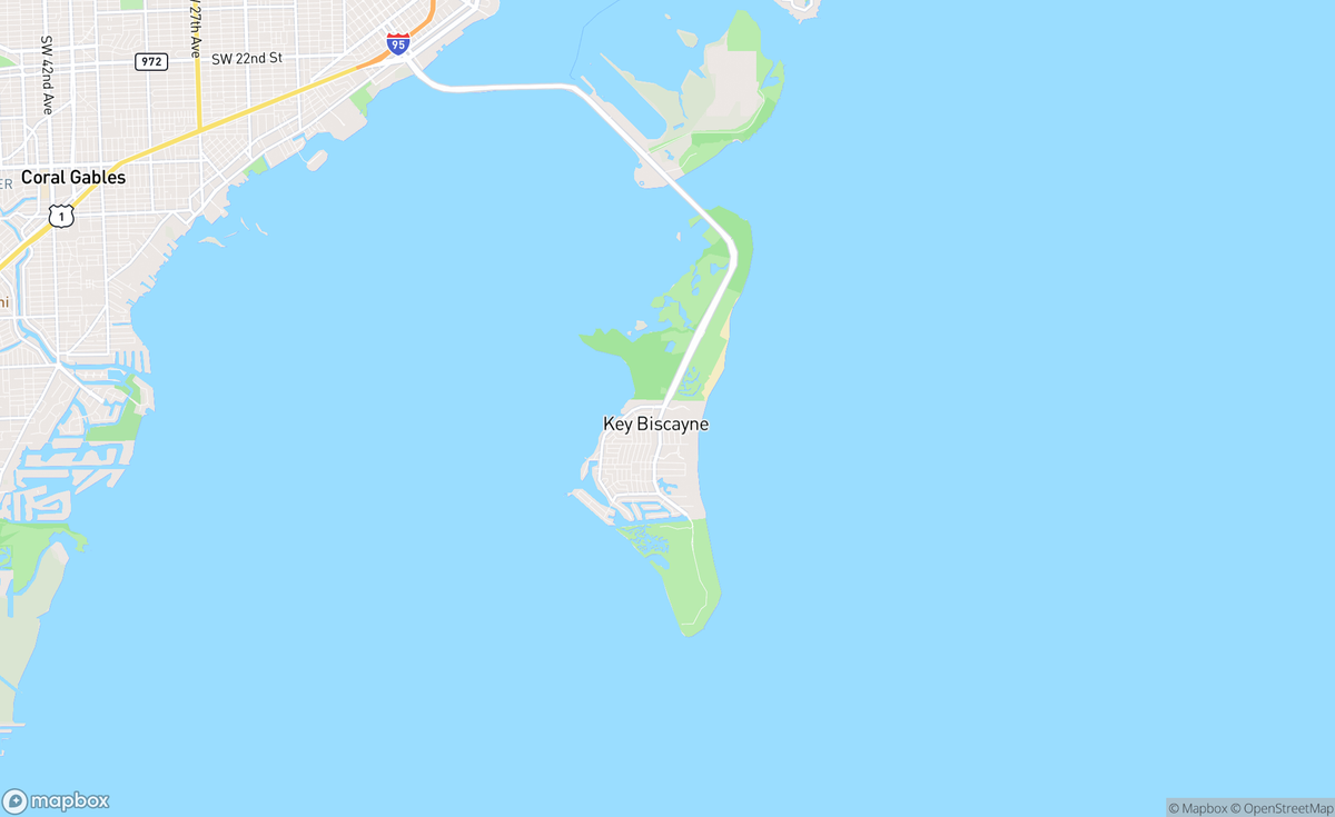 Map of Key Biscayne, FL, USA