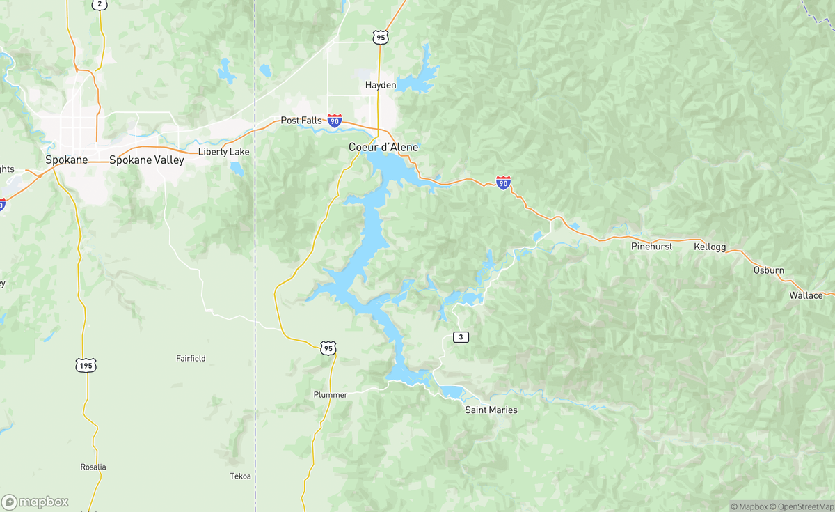 Map of Harrison Slough, CDA, ID, USA