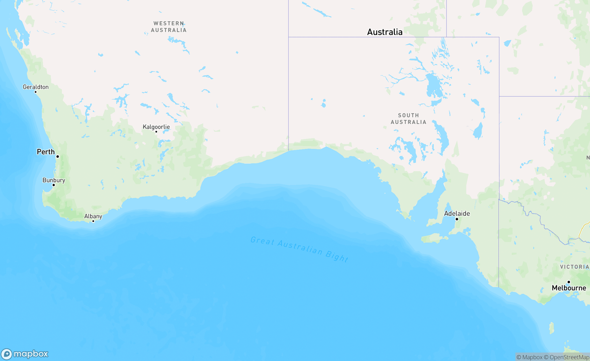 Map of Great Australian Bight, AUS