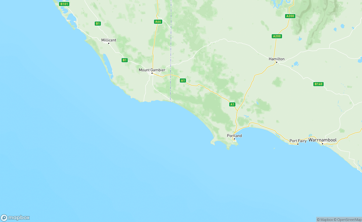 Map of Port Macdonnell to Cape Bridgewater, SA, AUS