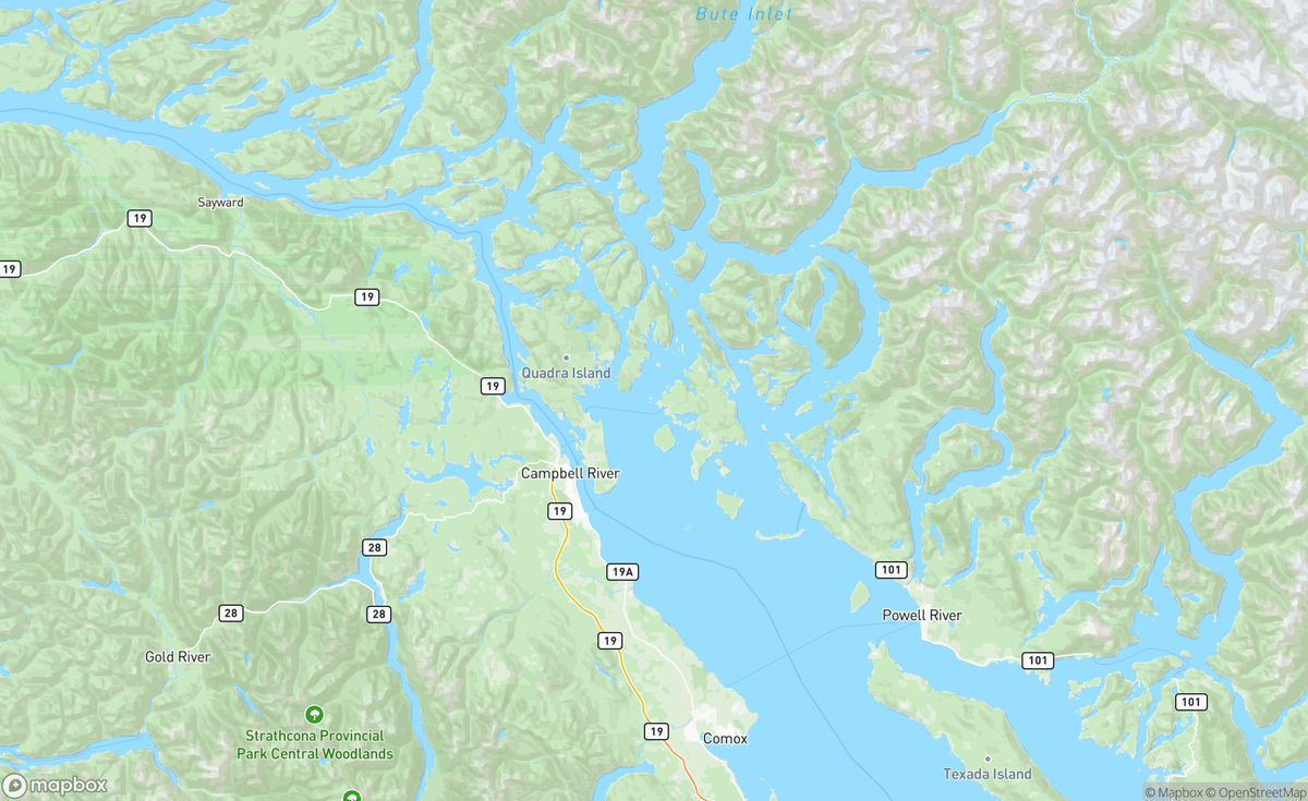 Map of Strathcona, BC, CAN