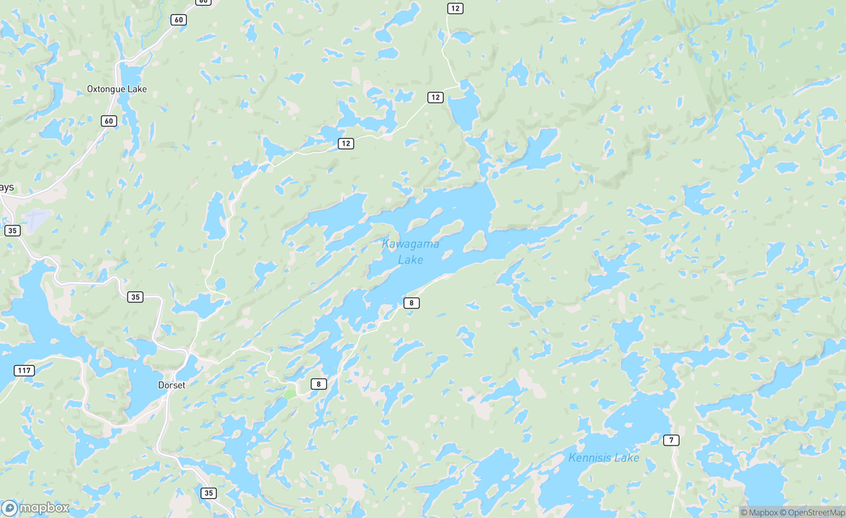 Map of Kawagama Lake, ON, CAN