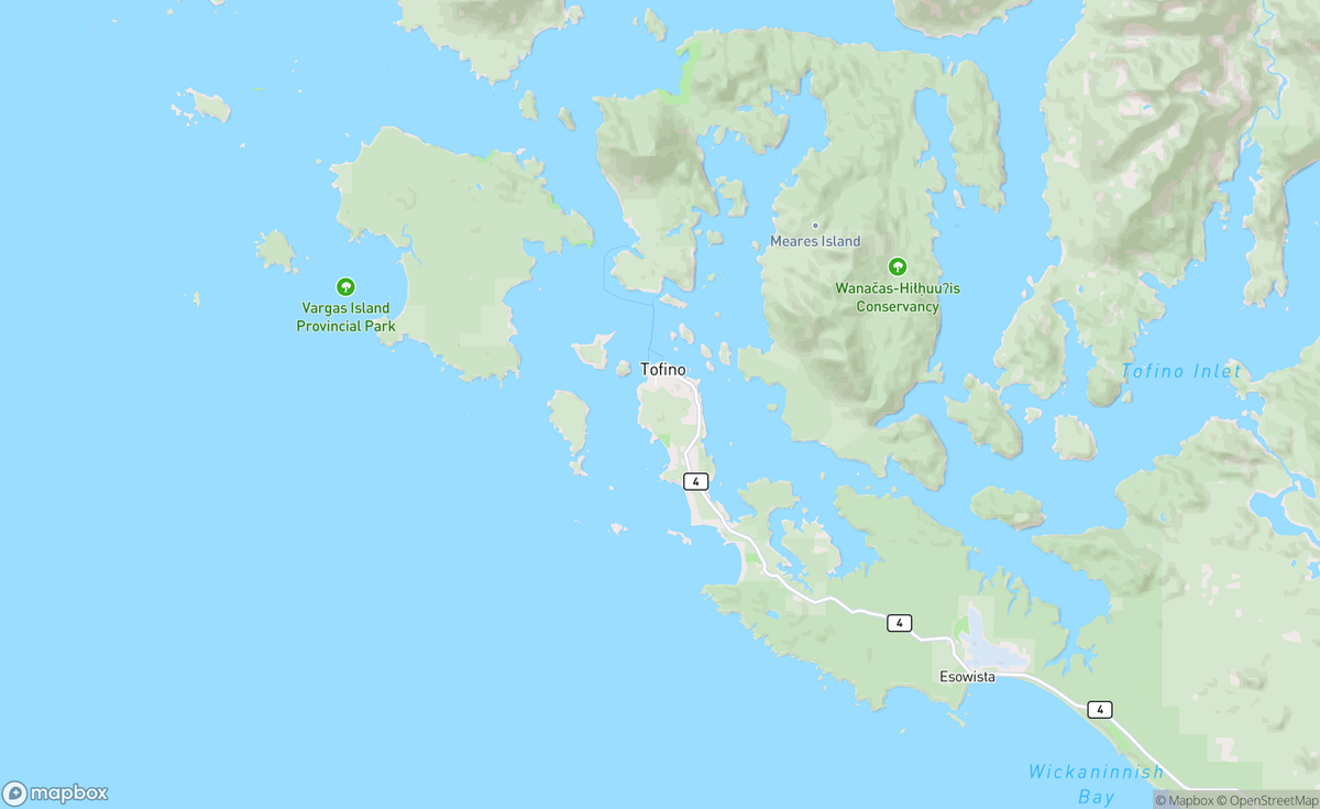 Map of Tofino, BC, CAN