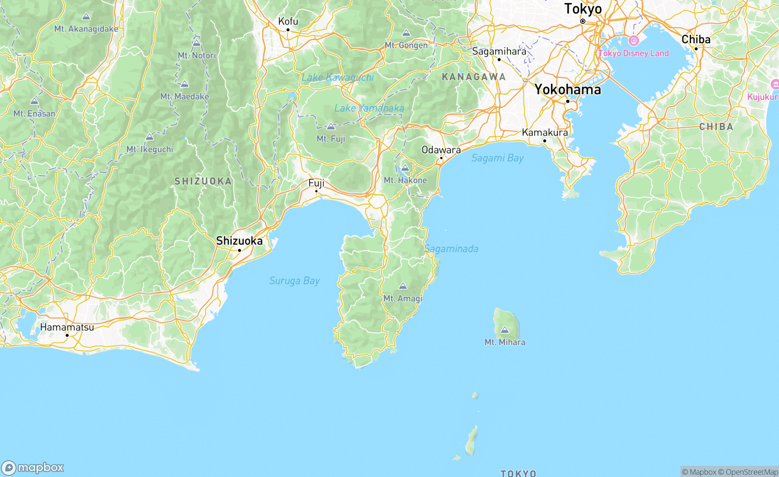 Map of Fujisan, Japan