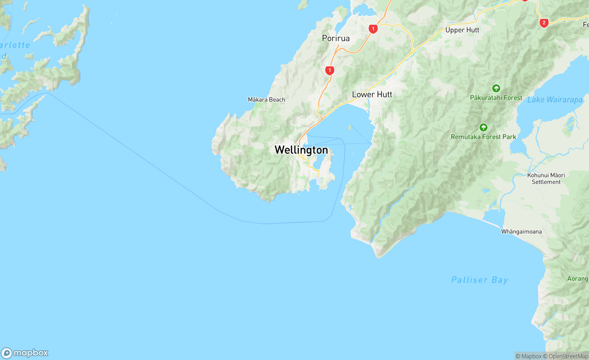 Map of Wellington, NZ