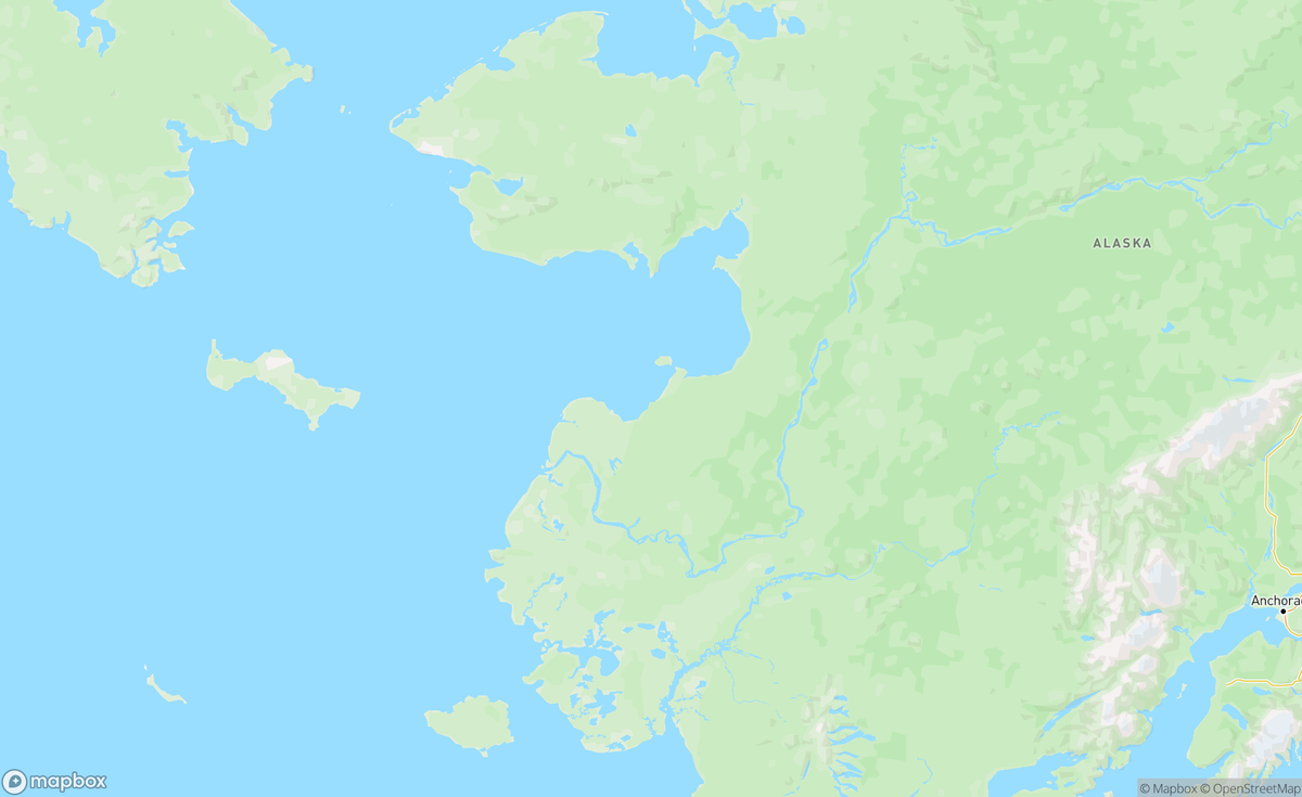 Map of Seward Peninsula, Norton Sound, AK, USA