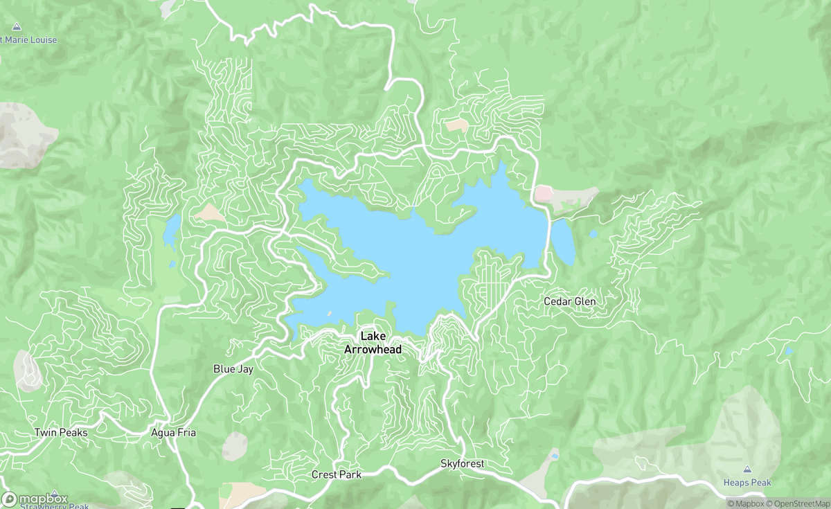 Map of Lake Arrowhead, CA, USA