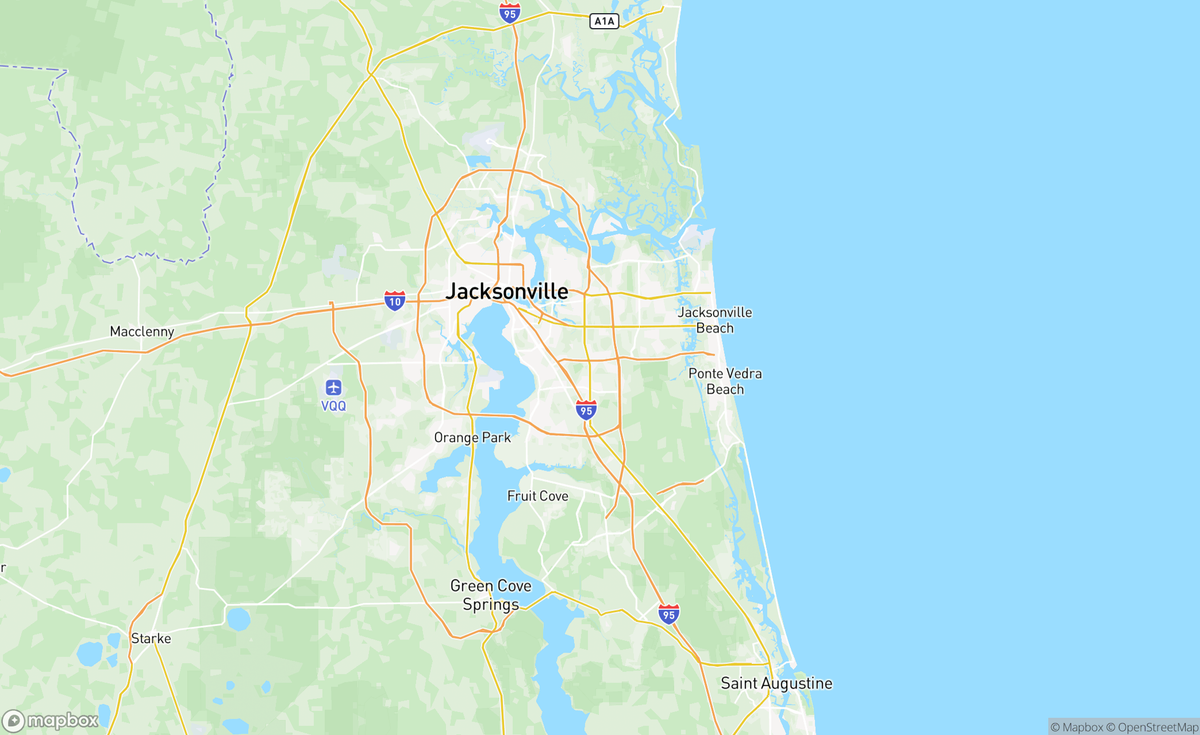 Map of Jacksonville, FL, USA