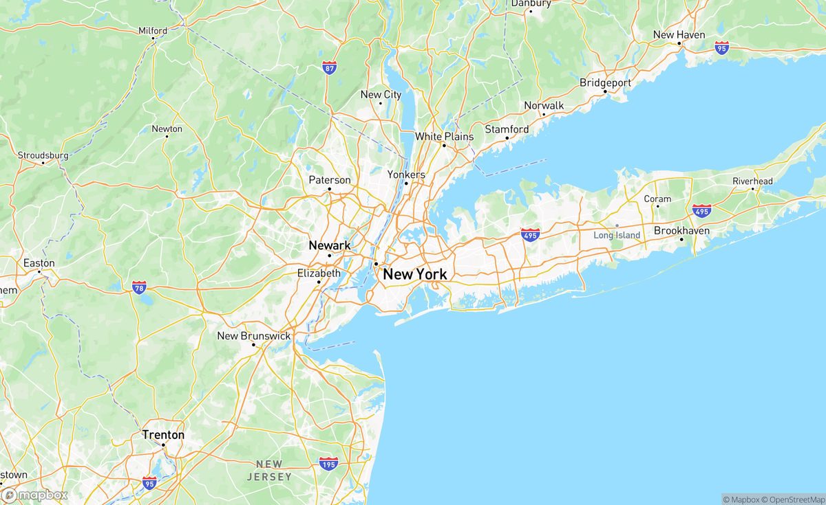 Map of New York, NY, USA
