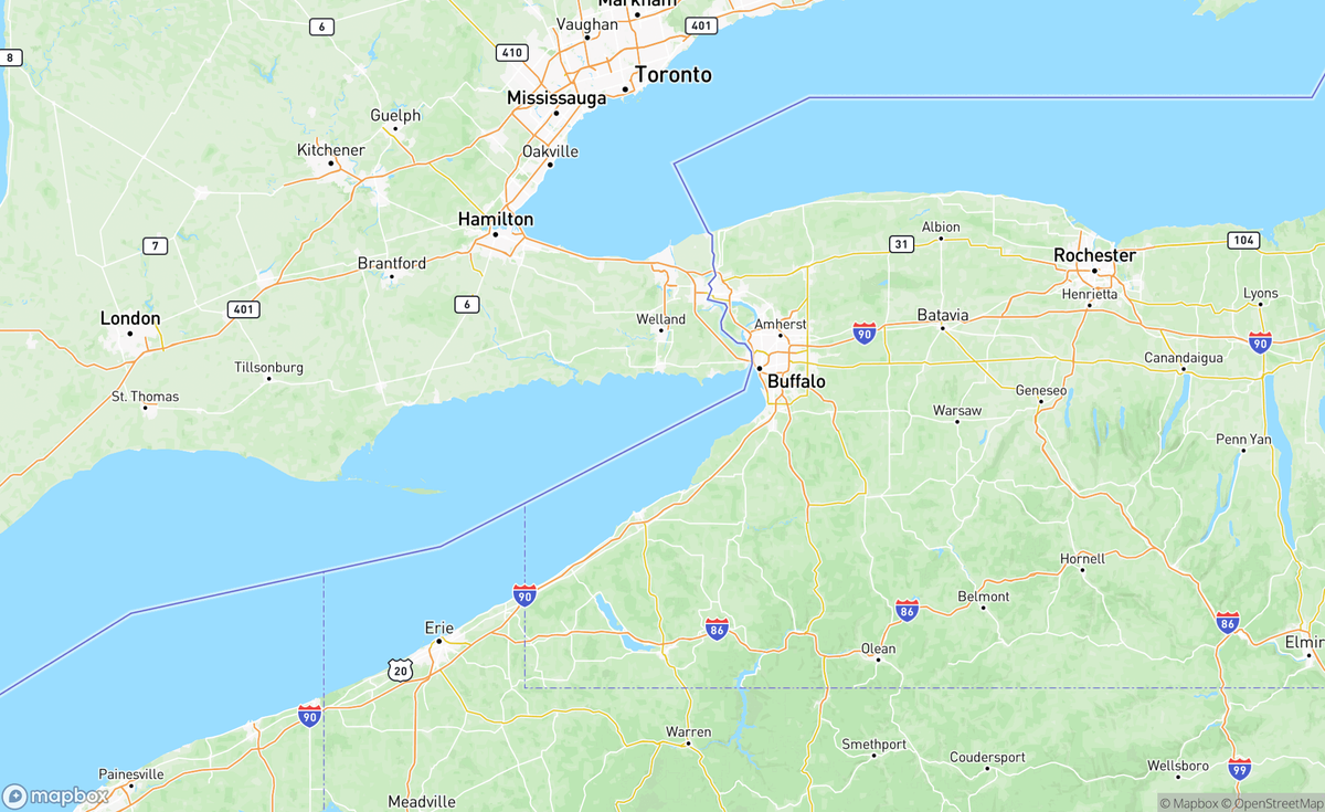 Map of Niagara Falls, ON, CAN