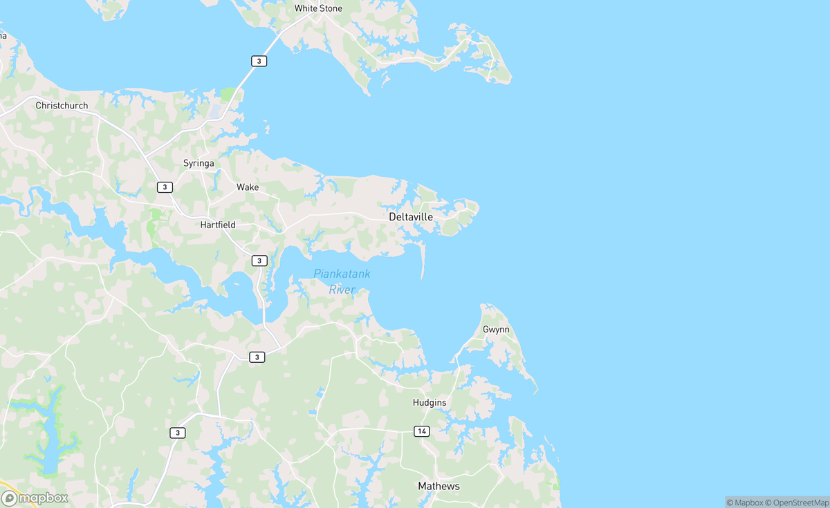 Map of Piankatank River, VA, USA