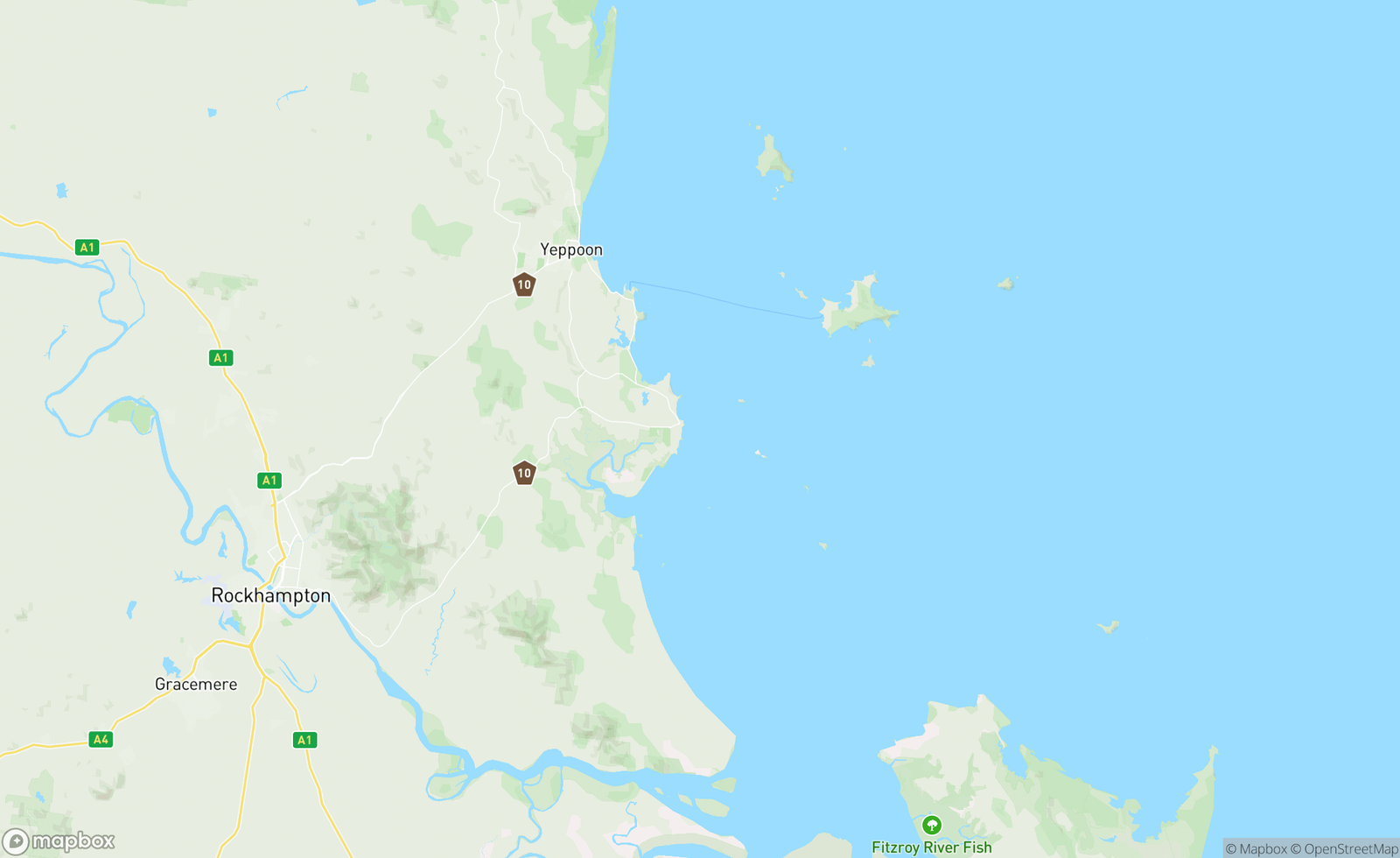 Map of Keppel Bay, QLD, AUS