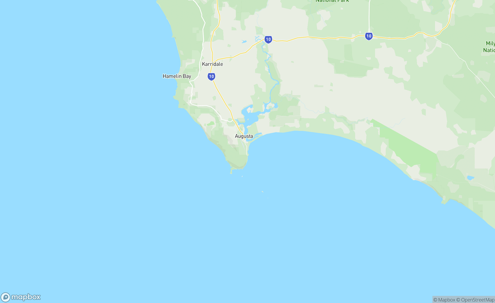 Map of Augusta, WA, AUS