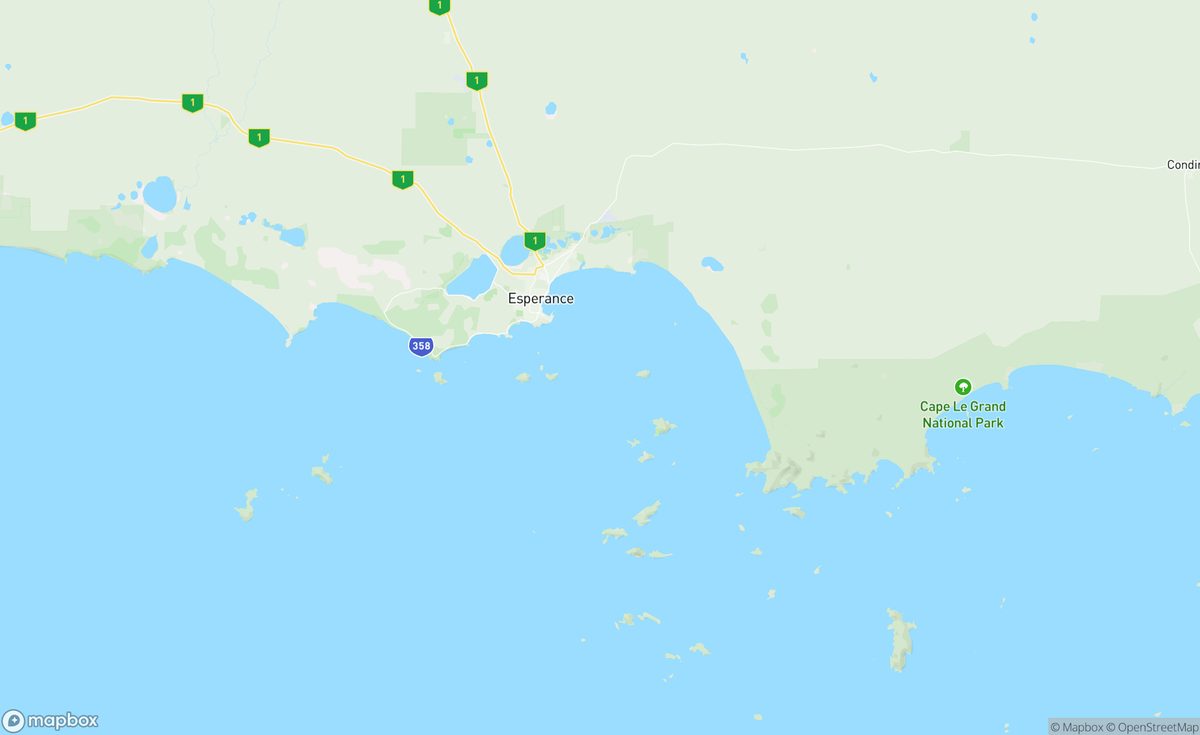 Map of Esperance, WA, AUS