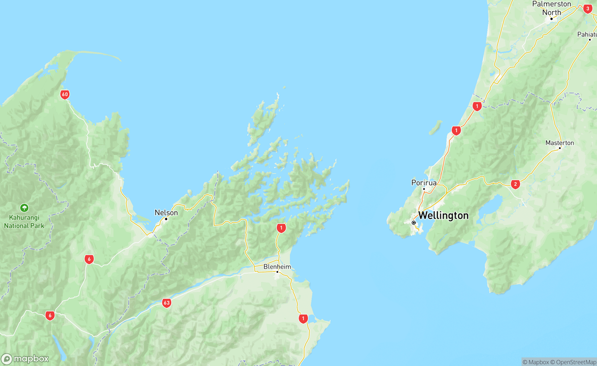 Map of Marlborough Sounds, NZ