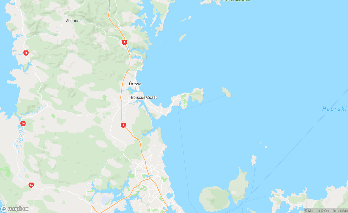 Map of Whangaparaoa, NZ
