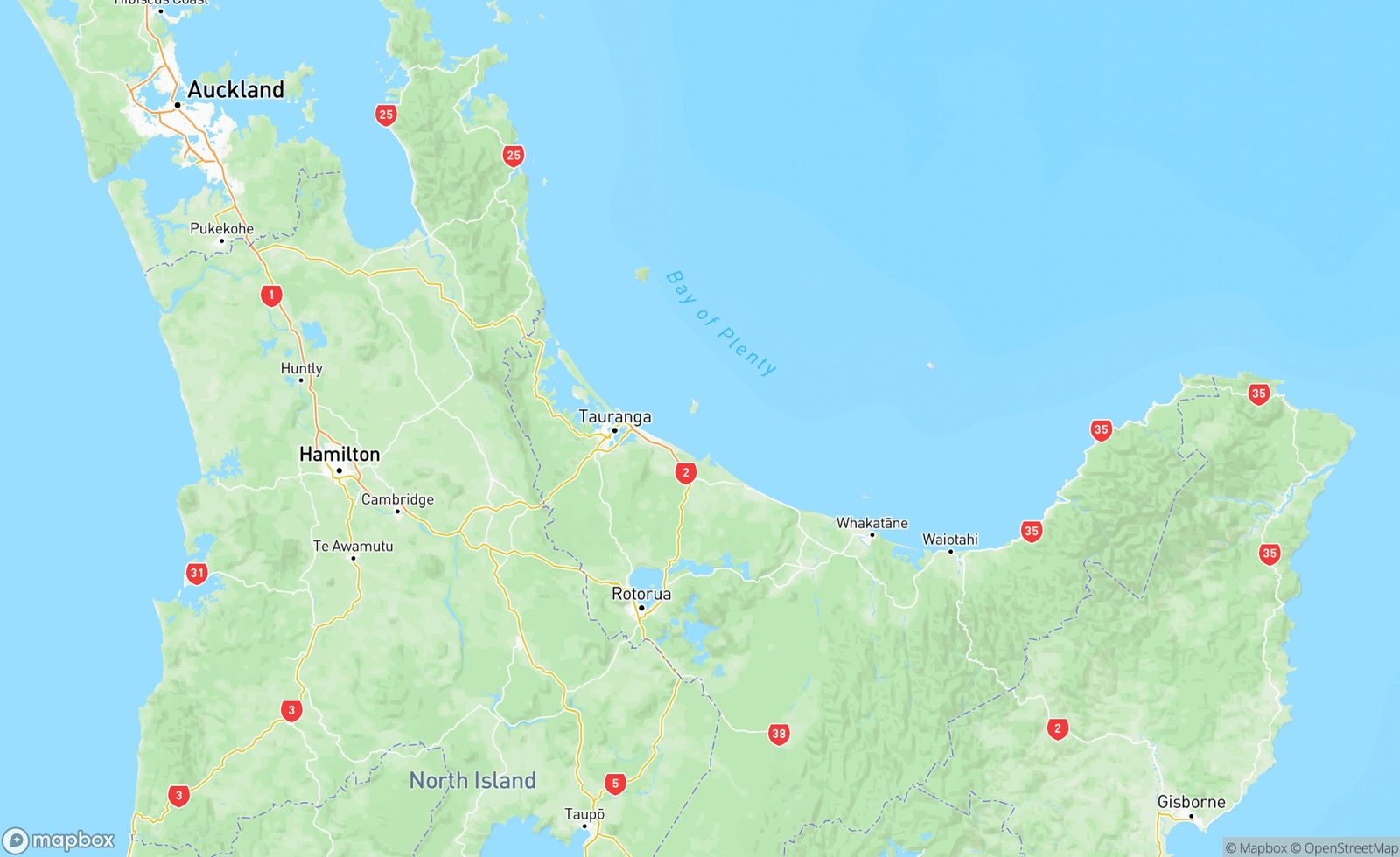 Map of Bay of Plenty 2, NZ