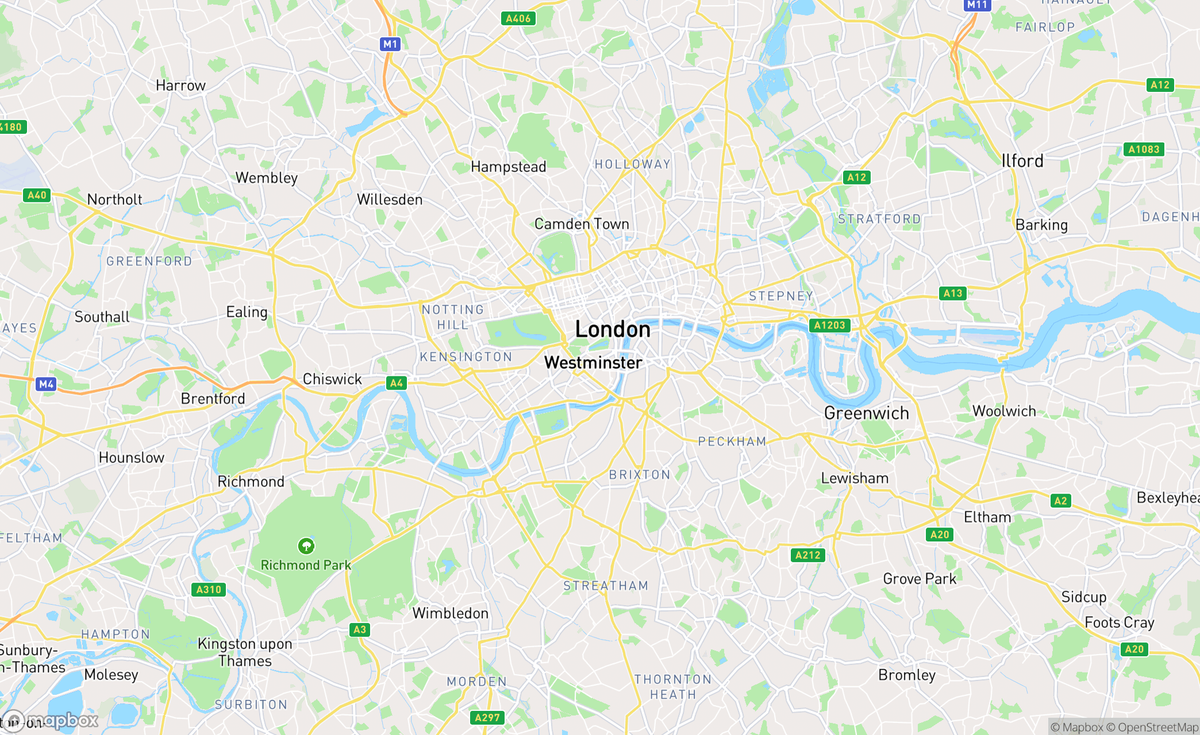 Map of London, England, GBR