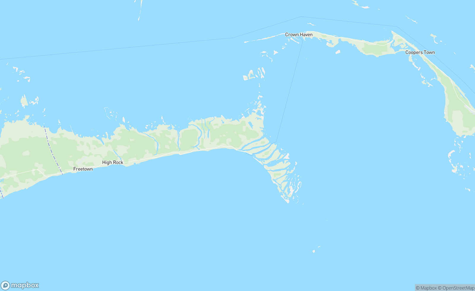 Map of East Grand Bahama, The Bahamas, BHS