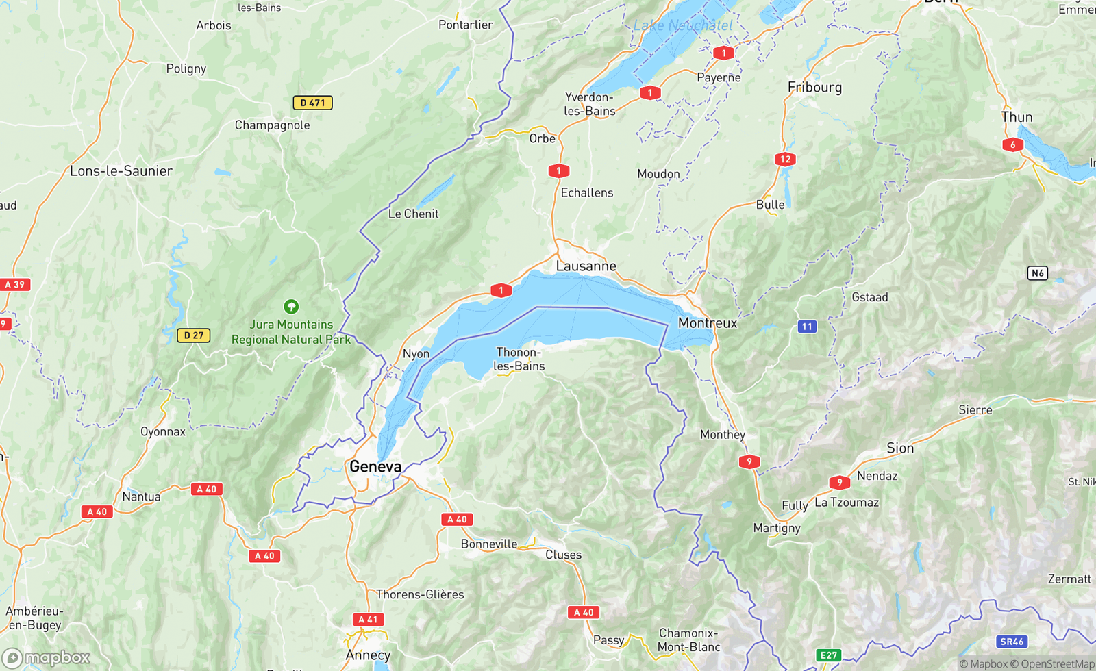 Map of Geneva, Switzerland, CHE