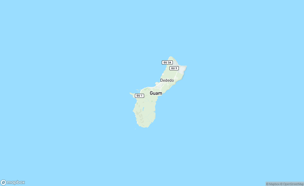 Map of Guam, Guam, USA
