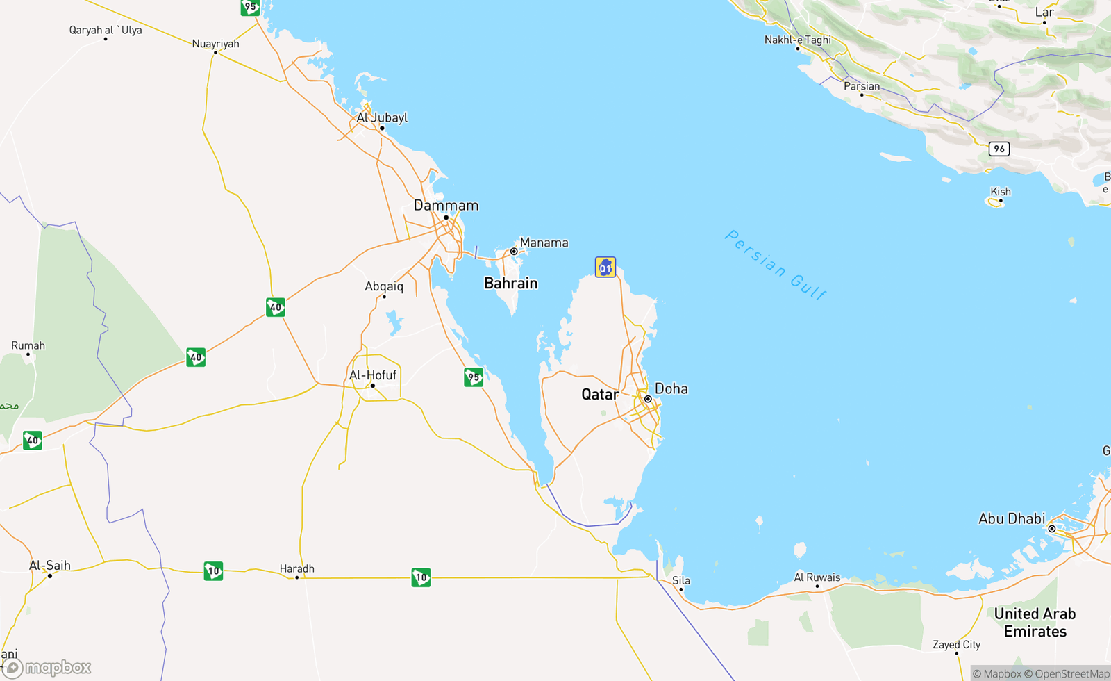 Map of Bahrain