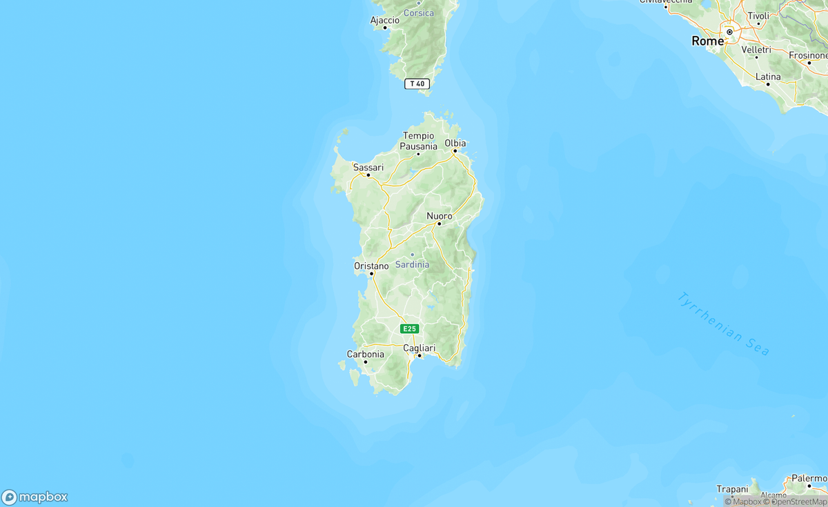 Map of Sardinia, Sardinia, Italia, ITA
