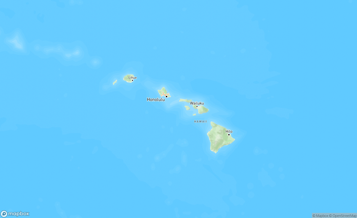 Map of Hawaii, USA