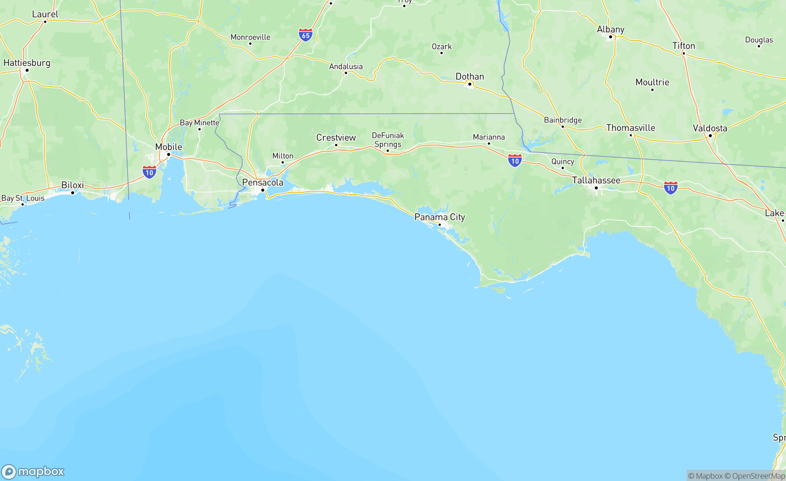 Map of Panama City, FL, USA