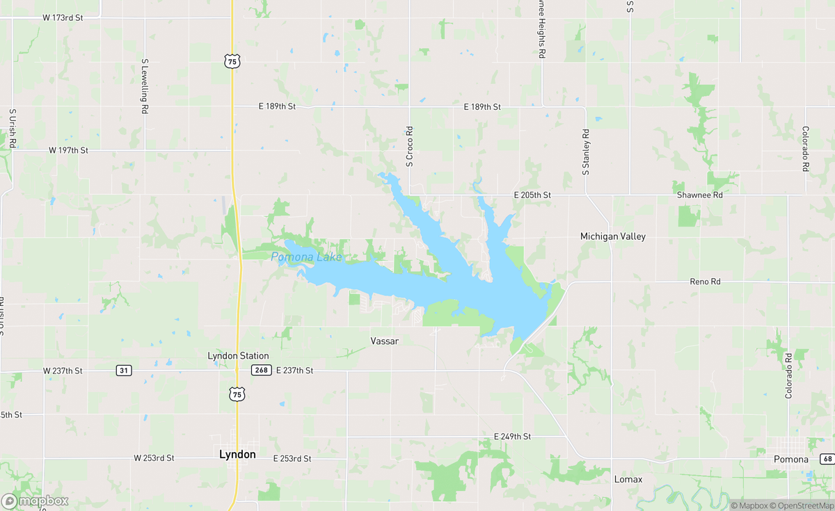 Map of Pamona Lake, KS, USA