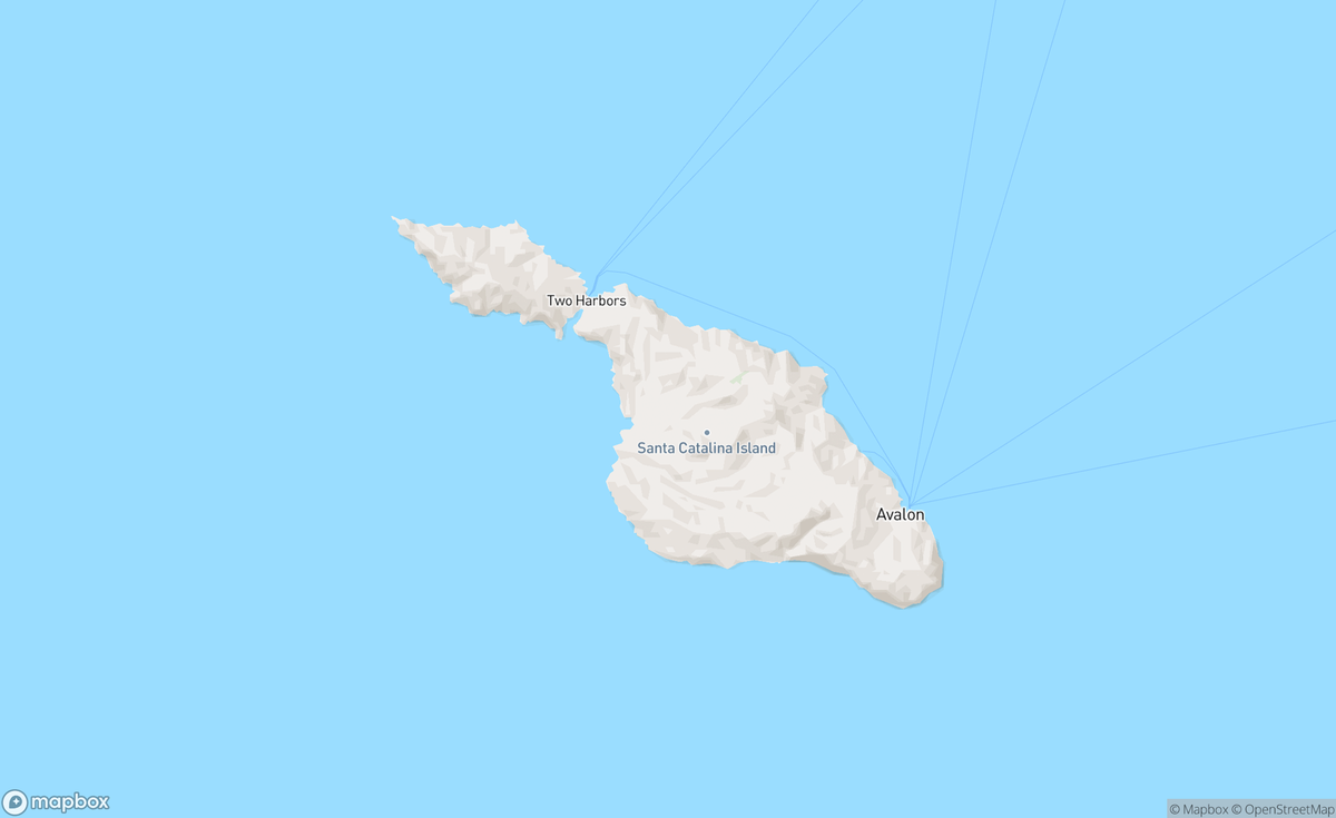 Map of Santa Catalina Island, CA, USA