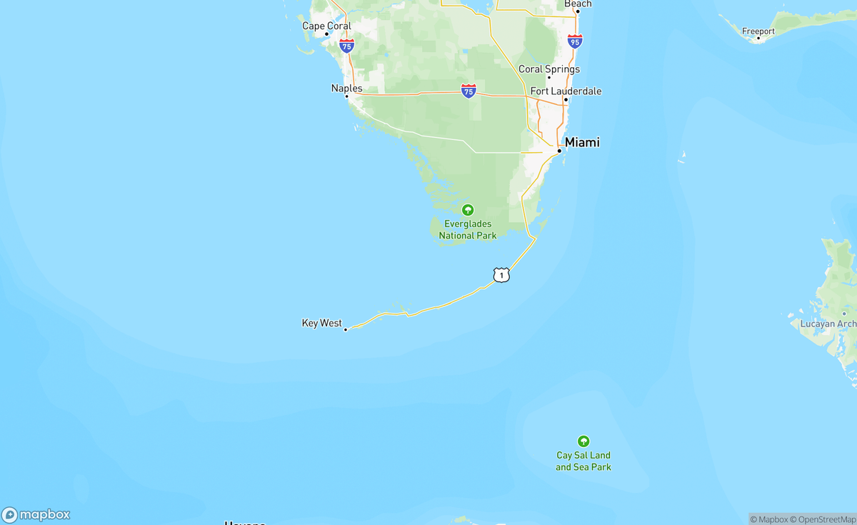 Map of Keys, FL, USA