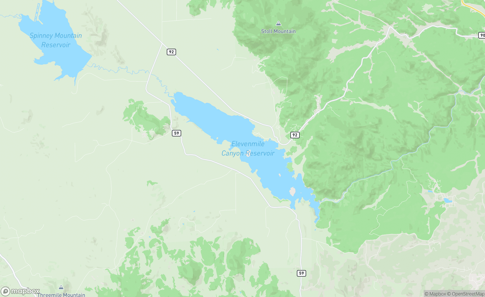 Map of 11 mile canyon, CO, USA