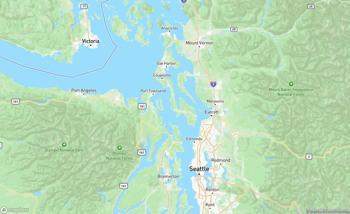 Map of Island County, WA, USA