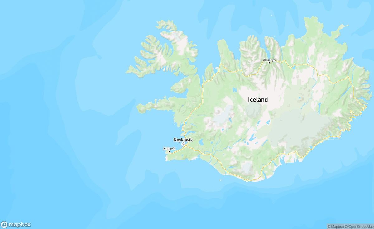 Map of West Iceland, Ísland, ISL