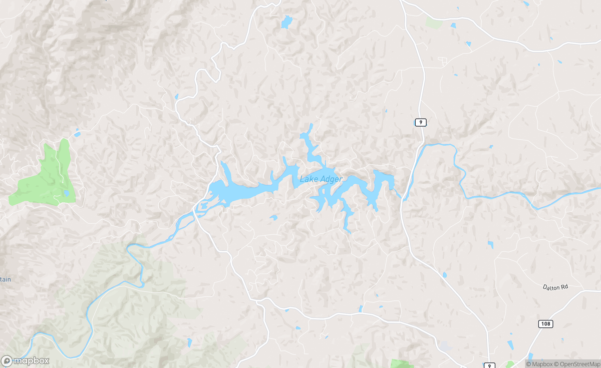 Map of Lake Adger, NC, USA