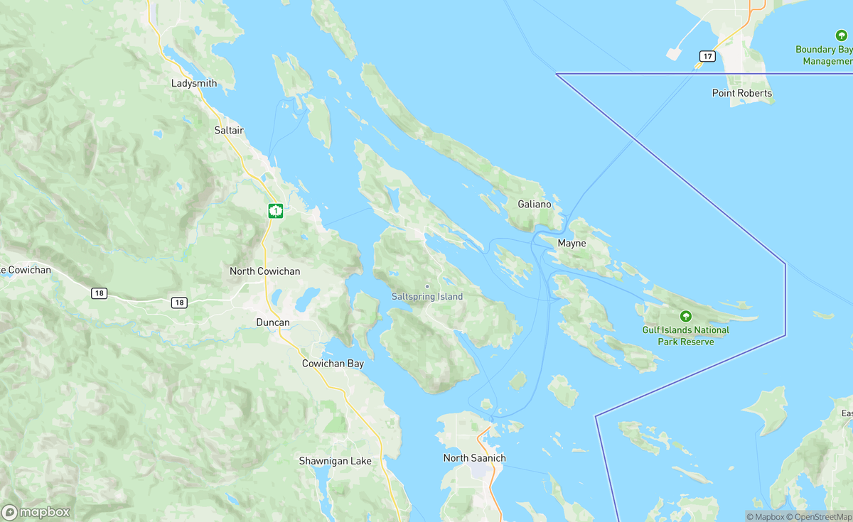 Map of Salt Spring Island, BC, CAN