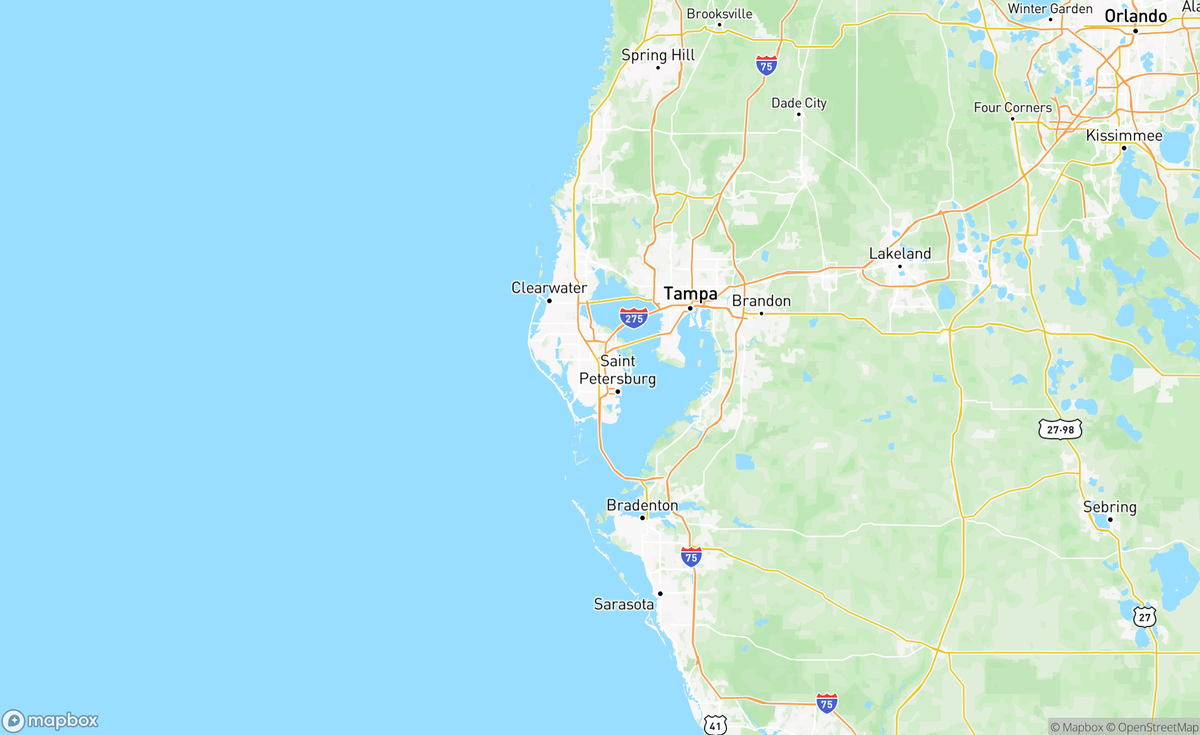 Map of Tampa, FL, USA