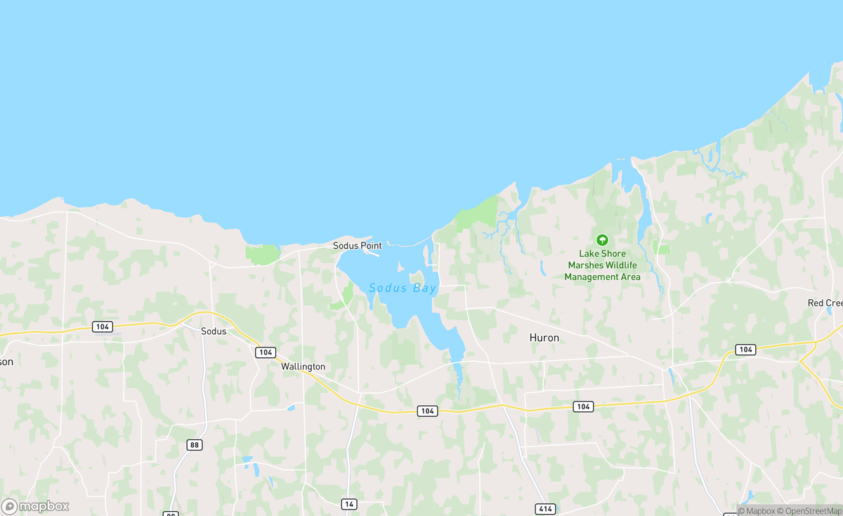 Map of Sodus Bay, NY, USA
