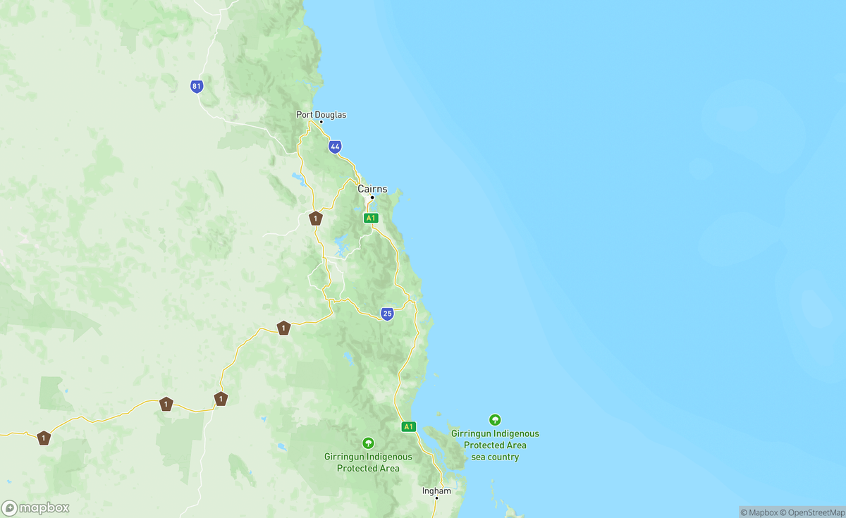Map of Great Barrier Reef, QLD, AUS