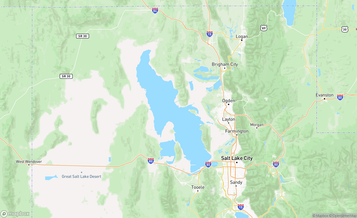 Map of Great Salt Lake, UT, USA