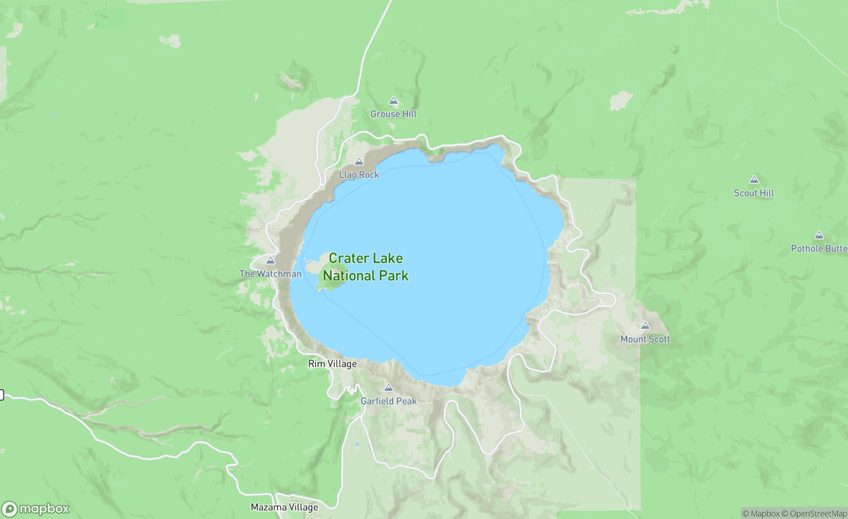 Map of Crater Lake, OR, USA