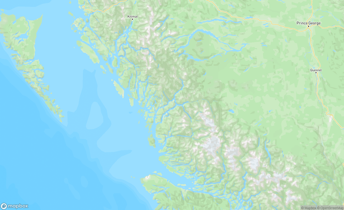 Map of Bella Bella, BC, CAN