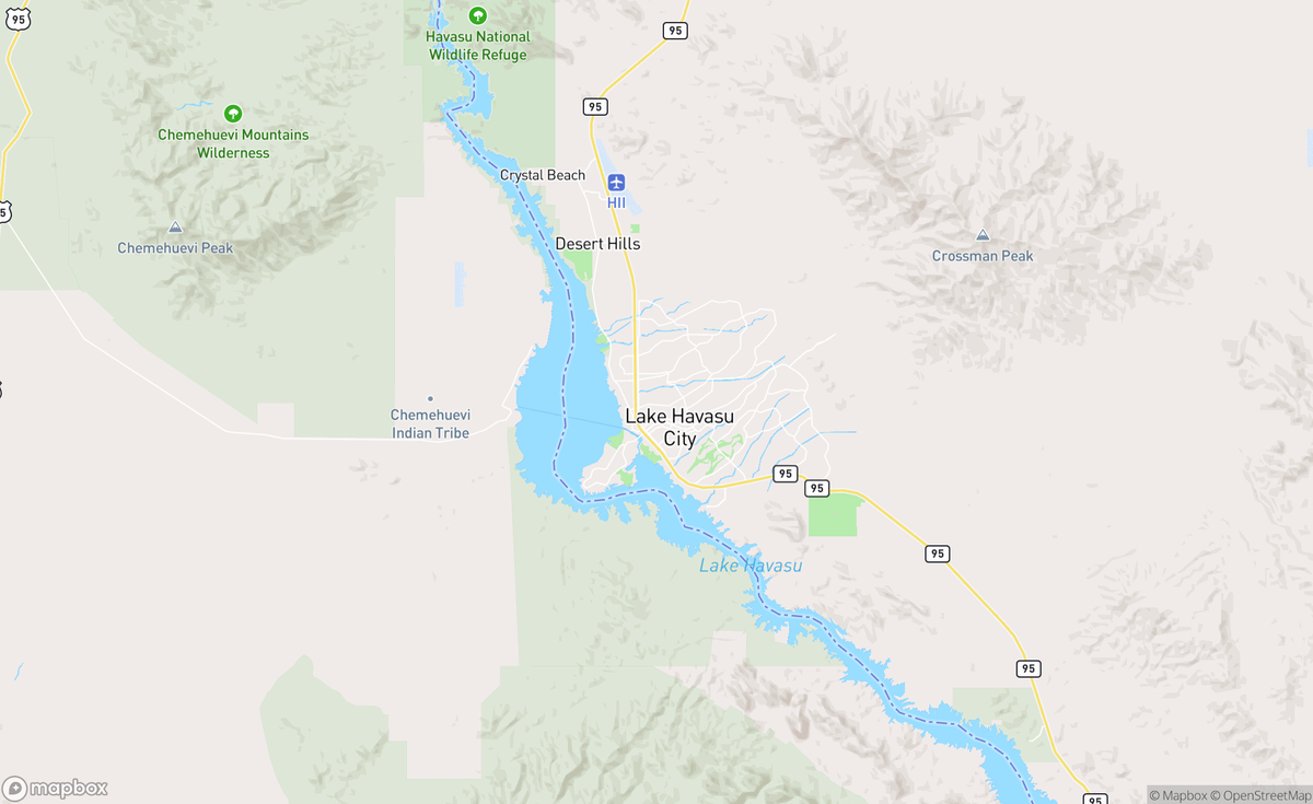 Map of Lake Havasu AZ, USA